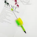 Rainbow gradient furry beaded ballpoint pen for DIY creative stationery crafts - Rainbow Green