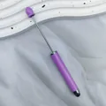 Purple glitter DIY beadable stylus pen for touchscreens with a durable metal rod - 1.0mm Bullet Tip / Glitter Pink Purple