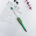 Elegante bolígrafo verde con diamantes de imitación para manualidades y joyería - Punta de Bala de 1.0mm / Verde Imperial (14)
