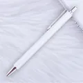 Elegant white glitter ballpoint pen with silver metal accents for office and gift - 9-Colorful White (Silver Parts)