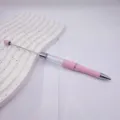 Elegant pink DIY beadable pen with long rod and transparent empty barrel for crafts - 1.0mm Bullet Tip / Candy Light Pink