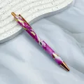 Purple marble pattern metal ballpoint pen with rose gold accents - 1.0mm Bullet Tip / Hot Stamping Rose Red