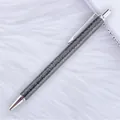 Sophisticated grey glitter ballpoint pen with sleek silver trim, perfect for business gifts - 7-Black (Silver Parts)