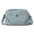 Light blue lightweight nylon mini crossbody bag with double compartments for women - Blue