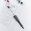 Elegant purple beaded ballpoint pen with irregular crushed stone and crystal DIY charms - Coffee Style