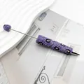 Handmade purple leopard rhinestone beaded ballpoint pen with sparkling crystals - Purple