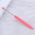Bolígrafo rosa largo para DIY con varilla de metal extendida para ensartar cuentas - Rosa Barbie