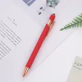 Eleganter roter Aluminium-Kugelschreiber mit roségoldenen Clips und Stylus-Spitze - 1,0mm Kugelkopf / Rot