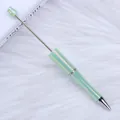 Bolígrafo de cuentas DIY galvanizado UV iridiscente en verde menta sobre piel sintética - Paquete Individual / Verde Pino