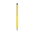 Penna a sfera in alluminio giallo con punta touch e clip argento per tablet e cellulari - Giallo