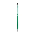 Penna a sfera 2-in-1 verde metallizzato con corpo in alluminio e meccanismo rotante - Verde scuro