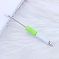 DIY beading ballpoint pen with lime green grip and white barrel for craft beads - 1.0mm Bullet Tip / 122-Macaron Green and White