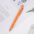 Professioneller oranger Metallkugelschreiber mit roségoldenen Akzenten und Stylus-Spitze - 1,0mm Kugelkopf / Orange mit Ring