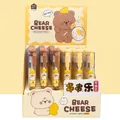 Lindos bolígrafos de gel retráctiles con tema de oso y queso y cuentas de animales en caja - Estilo 1 / 0.5mm