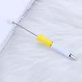 Yellow and white DIY beadable pen for custom craft decoration and creative hobby projects - 1.0mm Bullet Tip / 125-Macaron Yellow and White