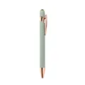 Kugelschreiber aus Metall in Roségold mit salbeigrünem Schaft und Touchscreen-Stift - 1,0mm Kugelkopf / Morandi Grün