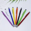 Penne a sfera in metallo colorato con punta touch, corpo in alluminio e meccanismo a rotazione - Multicolore