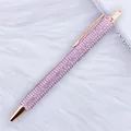 Luxury retractable ballpoint pen with purple rhinestones and rose gold trim - 1.0mm Bullet Tip / Light Purple (Rose Gold Hardware)