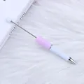 Creative DIY beaded ballpoint pen in pink and white plastic finish for crafts - 1.0mm Bullet Tip / Pale Lavender (128)