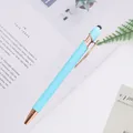 Professioneller hellblauer Eingabestift-Kugelschreiber mit roségoldenem Aluminiumgehäuse - 1,0mm Kugelkopf / Macaron Blau