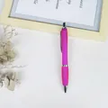 Magenta gourd-shaped retractable ballpoint pen with silver accents for business gift - 5-Piece Pack / Rose Red