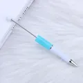 Customizable white and blue plastic beadable ballpoint pen for DIY crafts and gifts - 1.0mm Bullet Tip / 129-Macaron Blue and White