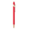 Eleganter roter Metallkugelschreiber mit roségoldenen Akzenten und Touchscreen-Stylus - 1,0mm Kugelkopf / Rot (Rote Stylus-Spitze)