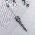 Elegant grey beaded ballpoint pen with starry crushed jade stones and crystal accents - Grey Style