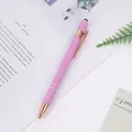 Eleganter rosafarbener Metall-Kugelschreiber mit roségoldenen Akzenten und Stylus-Spitze - 1,0mm Kugelkopf / Macaron Lila mit Ring