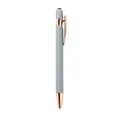 Premium Kugelschreiber aus grauem Aluminium mit roségoldenen Akzenten und Stylus - 1,0mm Kugelkopf / Morandi Grau