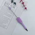 DIY purple beaded pen with shimmering mermaid beads for personalized crafting - Light Lavender