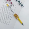 Yellow DIY beaded ballpoint pen with decorative crushed stones and crystal rhinestones - Khaki Yellow Style