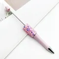 Pink beadable ballpoint pen with sparkling sequins and star glitter details - 1.0mm Bullet Tip / Candy Light Pink