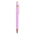 Eleganter roségoldener Metall-Kugelschreiber in Rosa mit integrierter Stylus-Spitze - 1,0mm Kugelkopf / Hellviolett