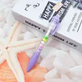 Niedlicher einziehbarer lila Perlen-Gelschreiber mit bunten Innenperlen und Fassung - Violettes Mädchen / 0.5mm