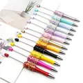 Vibrant DIY beadable ballpoint pens set with colorful glitter sequins decoration - 1.0mm Bullet Tip / Multicolor