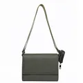 Sofisticado bolso bandolera verde oliva texturizado con un monedero extraíble a juego - Verde