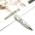 Halloween beaded ballpoint pen with sparkling rhinestones and cute ghost charms - White Ghost