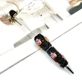 Halloween DIY beaded ballpoint pen with black rhinestones and cute pumpkin charms - Black Rhinestone Purple Pumpkin Hat
