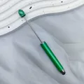 Bright metallic green DIY beaded stylus pen for touchscreens with bead threading rod - Beaded Stylus Pen / 1.0mm Bullet Tip / 14-Imperial Green