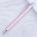 Elegant pink glitter ballpoint pen with silver metal clip for business gifts - 24-Fluorescent Purple (Silver Trim)