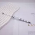 Elegant silver beadable pen with extended empty tube design for DIY creative crafts - 1.0mm Bullet Tip / Silver