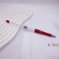 DIY beadable ballpoint pen with extra long silver rod and red glitter finish body design - 1.0mm Bullet Tip / Burgundy