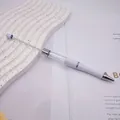Sleek white DIY empty tube beaded ballpoint pen for personalized craft jewelry - 1.0mm Bullet Tip / White