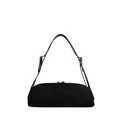 Minimalist black baguette underarm shoulder bag with adjustable strap for women's fashion - Black