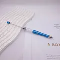 Elegant blue DIY beadable ballpoint pen with an extended rod for custom jewelry design - 1.0mm Bullet Tip / Sapphire Blue