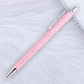 Elegant pink glitter ballpoint pen with silver clip, perfect for office and gift use - Fluorescent Pink (23-Silver Parts)