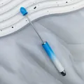 Blue gradient beadable stylus pen for touch screen DIY craft pen with blue silicone cap - Beaded Stylus Pen / 1.0mm Bullet Tip / 38-Gradient Blue