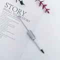 Bolígrafo de perlas de cristal DIY con barril blanco brillante y varilla de metal - Punta de Bala de 1.0mm / Blanco Perlado (20A)