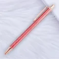 Elegant rose gold ballpoint pen with vibrant red glitter barrel for office business gifts - Amber Yellow (10-Rose Gold Parts)